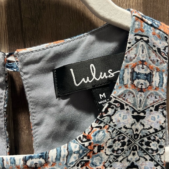 Lulus NWT Dresses Design Major Grey Print Swing Dress Sz Medium - Picture 5 of 6